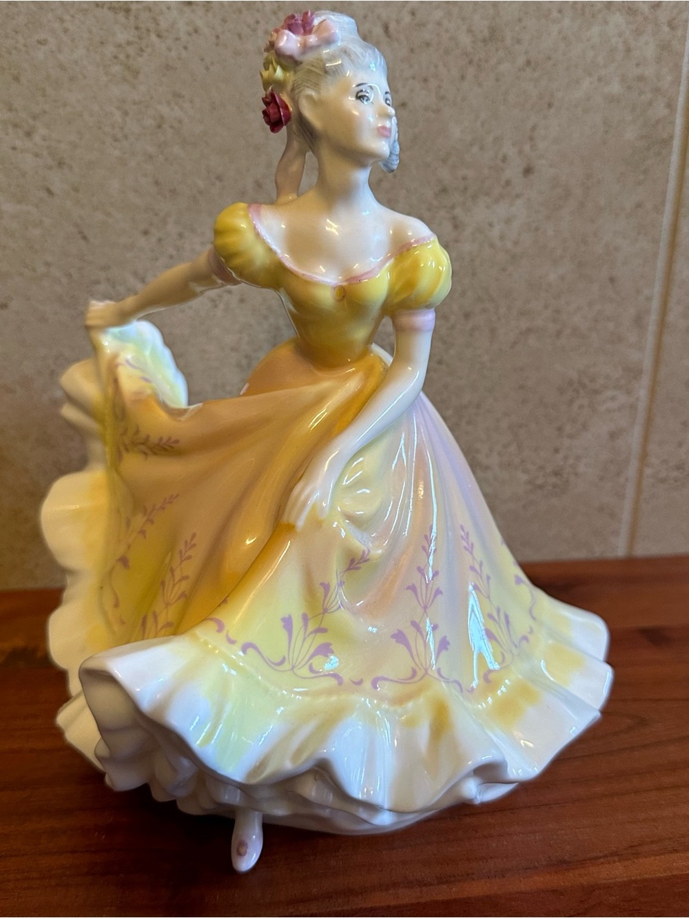Vintage 1970 Royal Doulton England Porcelain Figurine Doll “Ninette” 8” Tall